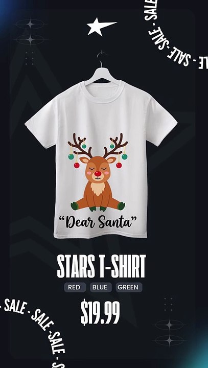 Cute Reindeer Dear Santa Christmas Art Cozy Holiday Humor Design
