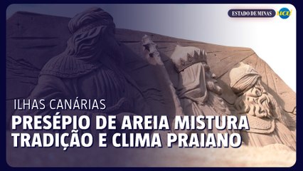Presépio de areia mistura tradição e clima praiano nas Ilhas Canárias