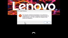 lenovo the computer restarted unexpectedly or encountered an unexpected error -- Solved