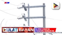 Supply ng kuryente sa lugar na tinamaan ng kalamidad, naibalik na
