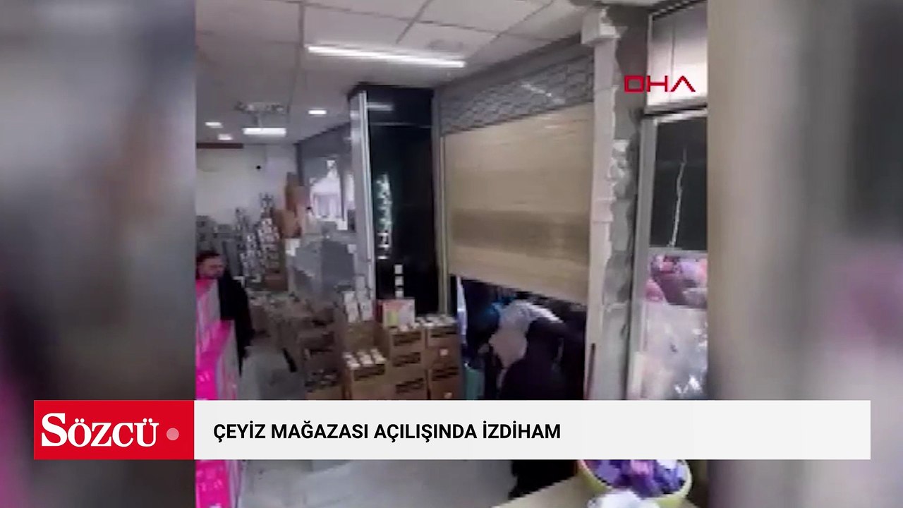 Çeyiz mağazası açılışında izdiham