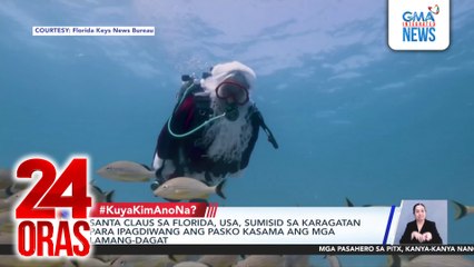 Santa Claus sa Florida, USA, sumisid sa karagatan para ipagdiwang ang Pasko kasama ang mga lamang-dagat | 24 Oras