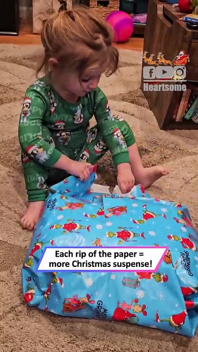 Little Girl Unwraps Grinch Gift—Her Reaction Is Pure Joy|| Heartsome 💖