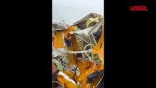 Usa: aereo Marina messicana si schianta in un lago in Texas, le immagini del relitto