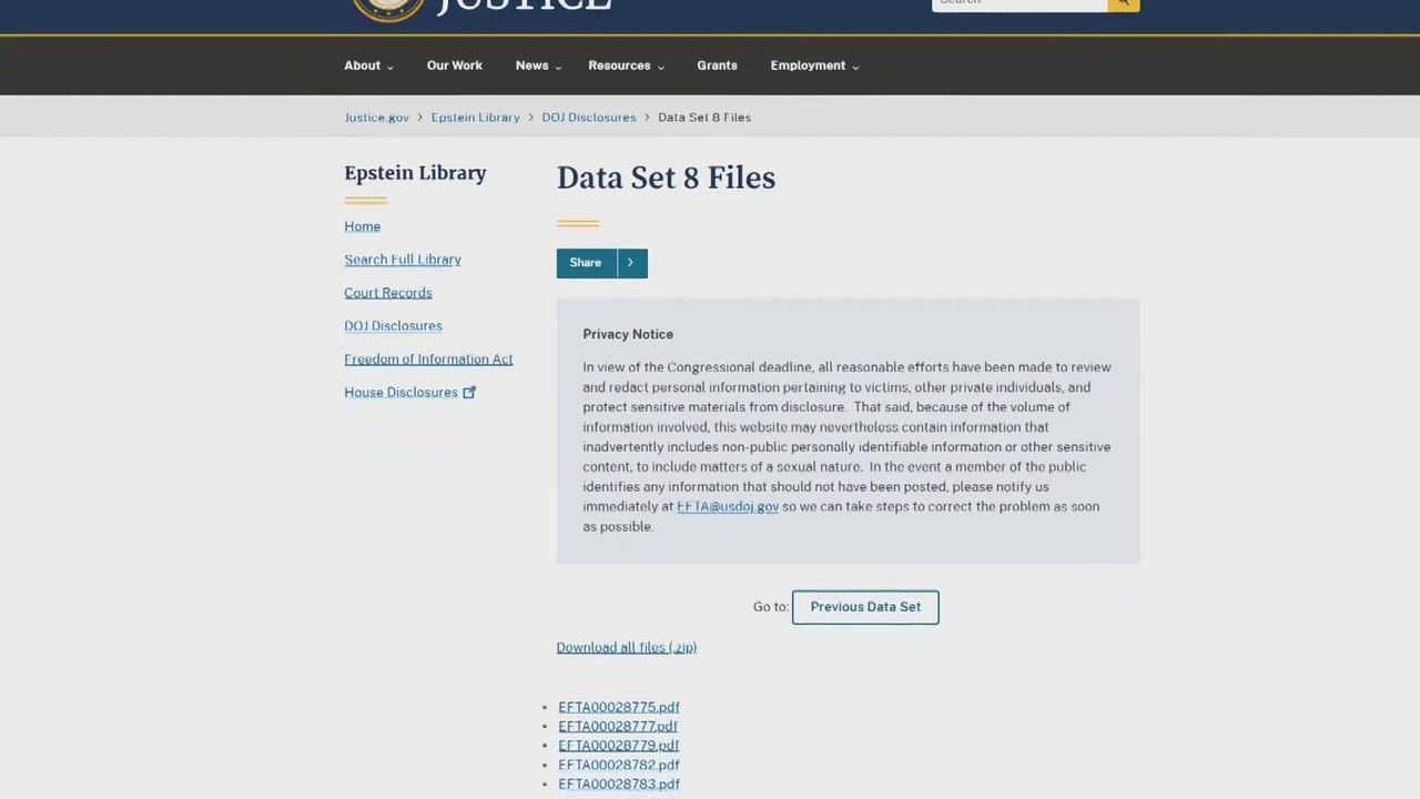 Epstein files released: DOJ includes fake prison video among evidence