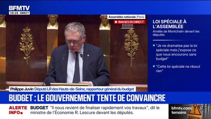 Loi spéciale: Philippe Juvin (LR), rapporteur général du budget, assure qu'il s'agit "d'un outil temporaire"