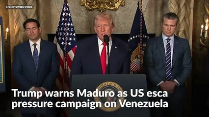 Trump warns Maduro as US escalates pressure campaign on Venezuela