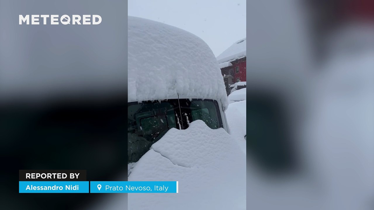 Over 130 centimeters of snow in just a few hours in the Ligurian Alps, Italy!