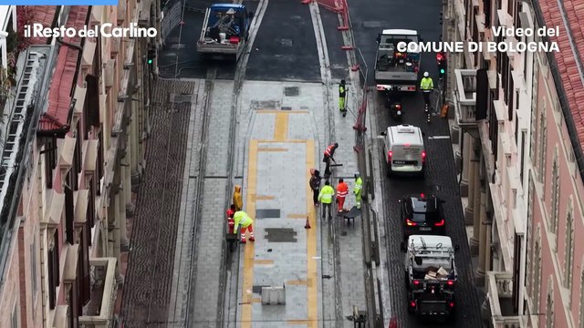 Via Indipendenza vista dall'alto dopo i lavori del tram. Il video