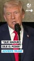 Trump advierte que lo más 