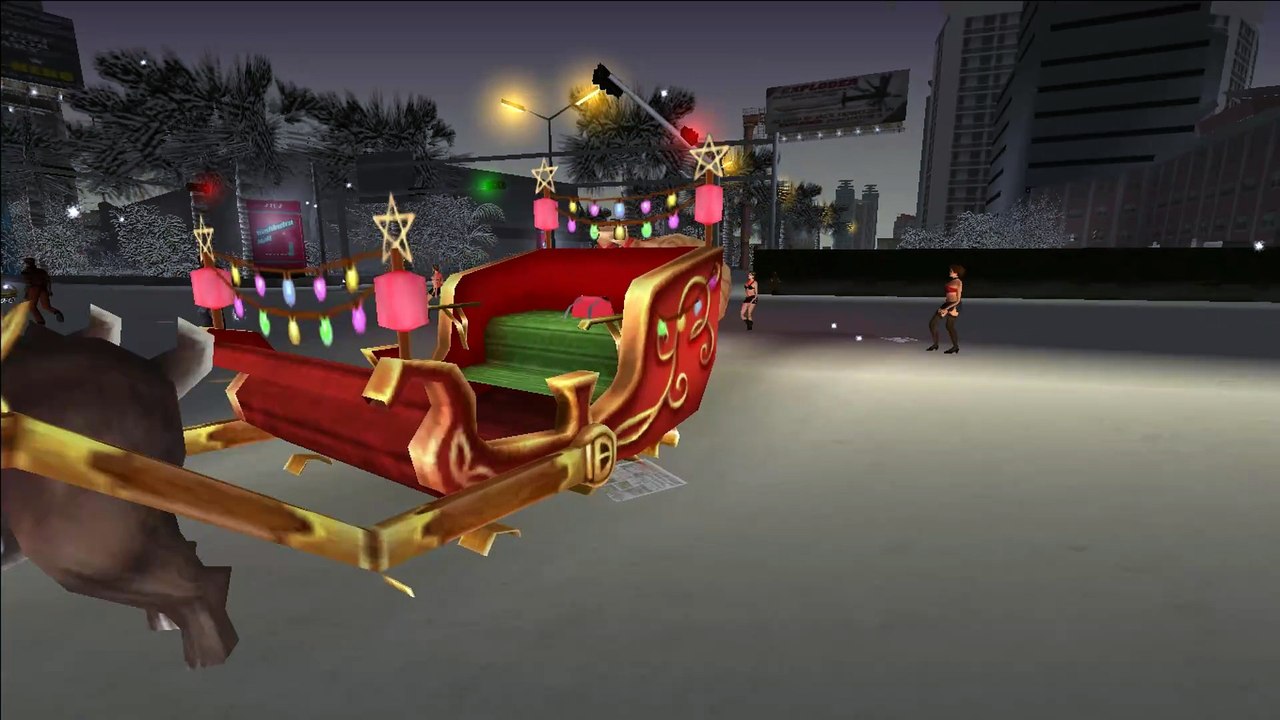 GTA Vice City,  Snow Conversion | Snowstorm  Mod | Video - 14, Flying Santa Sleigh