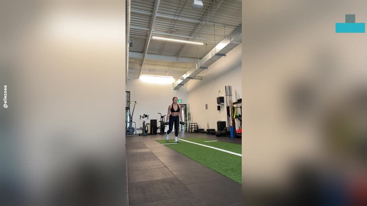 Gym Workout Interrupted as Ball Hits Woman Mid-lunge