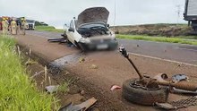 Strada capota e homem fica ferido na BR-467, em Cascavel