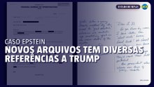 Novos arquivos do caso Epstein contêm múltiplas referências a Trump