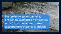Vídeo - Chuva torrencial causa alagamentos e danos em Frederico Westphalen