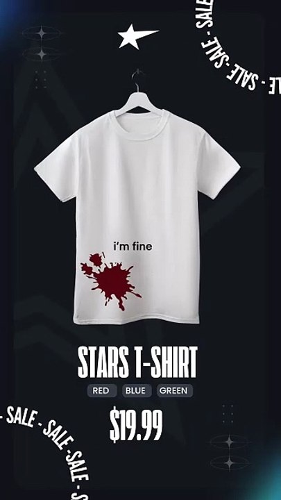 Irony Dark Humor Im Fine Minimalist Blood Splash Mental Health Design