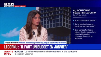 Budget pour la France: "Il ne faut pas que l'on soit les seuls à accepter le chemin du compromis", rappelle Prisca Thévenot, députée (EPR)