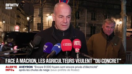 Colère agricole: "L'objectif était de montrer l'extrême tension du monde agricole à Emmanuel Macron", a déclaré Arnaud Rousseau (FNSEA) après une rencontre avec le président de la République