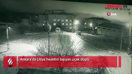 Ankara'da Libya heyetini taşıyan uçak düştü
