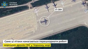 Ukrainian drone strikes Russian Navy Il-38N at Yeysk airfield