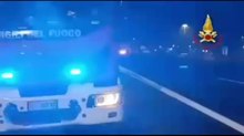 Teano, esplosione in autostrada