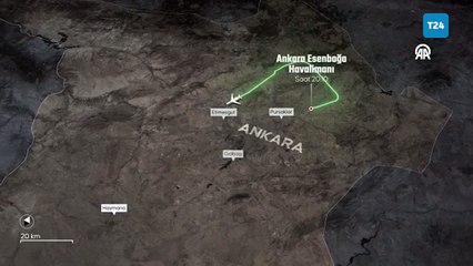 Libya Genelkurmay Başkanı'nı taşıyan jetin, havalandıktan sonra Haymana'da düştüğüğü bölge