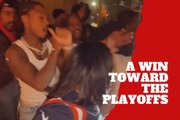 Stefon Diggs overflows with joy in a private celebration after the playoffs win with the Patriots