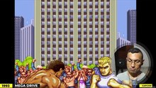The iconic opening sequence of STREET FIGHTER 2 in various versions and systems.