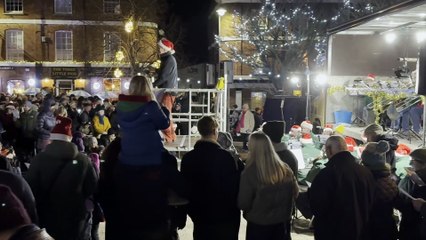 The public enjoyed singing Jingle Bells at the Carols in the Square event, video Alan Quick IMG_1242