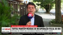 Toffoli prorroga por mais 6 meses permanência do RJ no Regime de Recuperação Fiscal