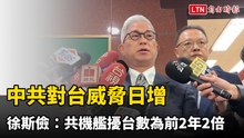 中共對台威脅日增 徐斯儉：共機艦擾台數為前2年2倍