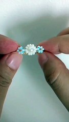Handmade Pearl Flower Ring 💍 | Cute Beaded Ring for Girls | DIY Jewelry #Shorts