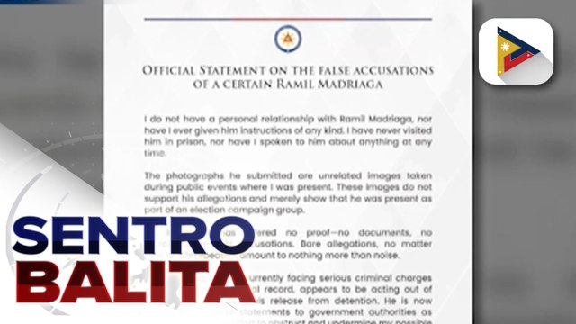Ramil Madriaga, may mga hawak umanong video na magpapatunay na magkakilala sila ni VP Sara Duterte; Bise Presidente, mariing itinanggi ang kaugnayan kay Madriaga