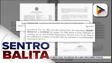 COC filing para sa BARMM parliamentary elections sa Enero, kanselado ayon sa Comelec