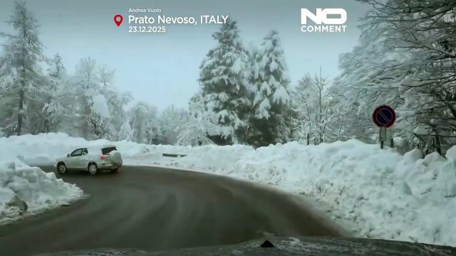 Itália: nevão recorde cobre a estância de esqui de Prato Nevoso antes das festas