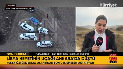 Ankara'da Libya Genelkurmay Başkanı AL-Haddad'ı taşıyan jet düştü! İşte enkaz alanı