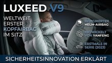 Luxeed V9 Innovation: Helm-Airbag im Sitz erstmals in Serie