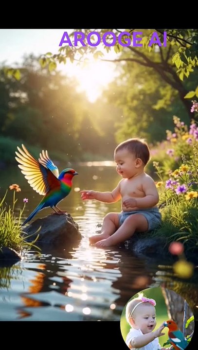A_Magical_Moment_Between_a_Baby___a_Colorful_Bird___Nature’s_Purest_Beauty_🌿✨(480p)