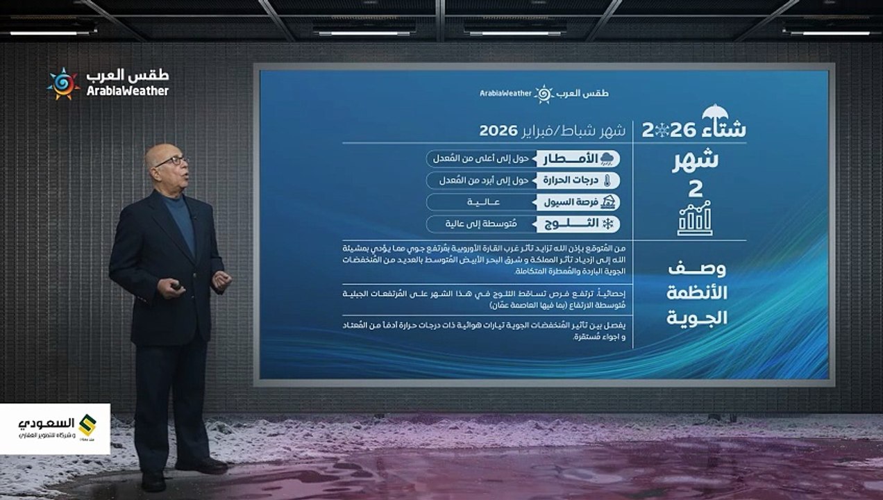 نشرة الشتاء | توقعات شهر شباط في المملكة