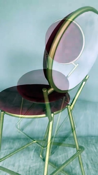 🔥Luxury Gold Frame Chair | Stylish Red Velvet Modern Design 2025 #shorts #steel #chair#redvelvet#red