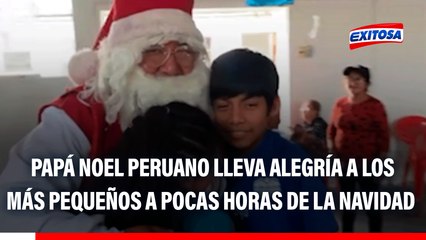 Papá Noel peruano lleva alegría a los más pequeños a pocas horas de la Navidad