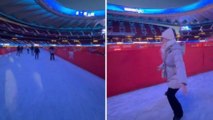 Lo stadio dell’Atletico si trasforma in una gigantesca pista di pattinaggio