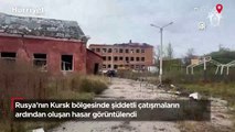 Rusya’nın Kursk bölgesinde şiddetli çatışmaların ardından oluşan hasar görüntülendi