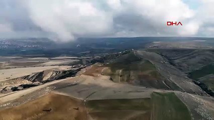 Libya askeri heyetini taşıyan uçağın düştüğü bölge havadan görüntülendi