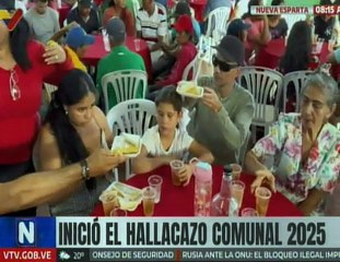 Habitantes de Nueva Esparta disfrutan el hallacazo comunal navideño en paz y alegría