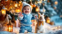 Cute Christmas Bunny & Baby Boy Dance