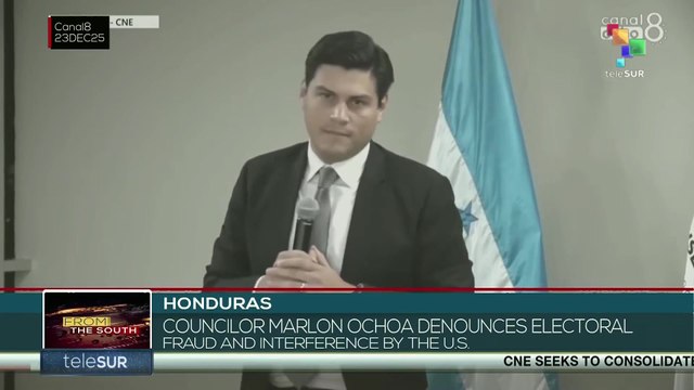 Honduras Councilor Marlon Ochoa denounces electoral fraud and U.S. interference