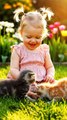 Little Girl Playing With Kittens – Cutest Animal Moment You’ll See Today!