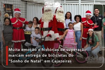 Muita emoção e histórias de superação marcam entrega de bicicletas do “Sonho de Natal” em Cajazeiras