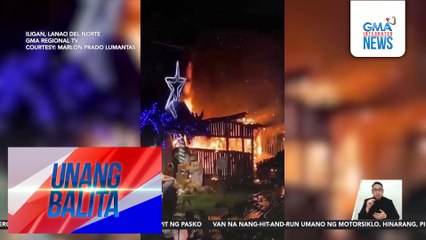 Christmas booth display sa Christmas village sa harap ng city hall, nasunog; pinsala, aabot sa P5,000 | Unang Balita